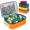 5 Pack Toy Storage Bags Compatible with LEGO Bricks, Portable Carrying Case for LEGO Easy Organizer, Puzzles Blocks Containers& Board Game Bins with Name Tag, Manual Pocket, Visible Top& Handle